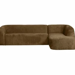 Woood Sloping hoekbank rechts structure velvet brass Best