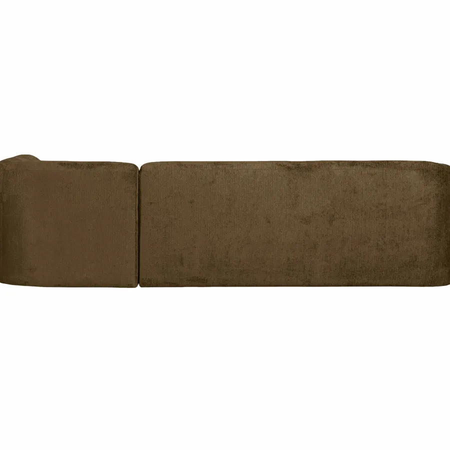 Woood Sloping hoekbank rechts structure velvet brass Best