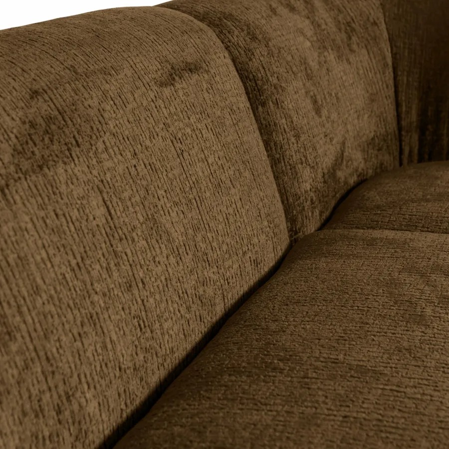 Woood Sloping hoekbank rechts structure velvet brass Best