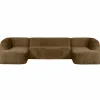Woood Sloping u-vorm bank structure velvet brass