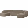 Woood Sloping u-vorm bank lichtbruin melange New