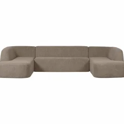 Woood Sloping u-vorm bank lichtbruin melange New