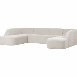 Woood Sloping u-vorm bank pearl melange New