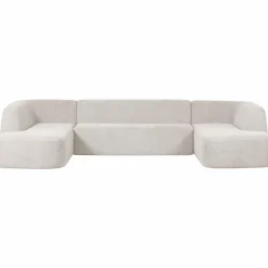 Woood Sloping u-vorm bank pearl melange New