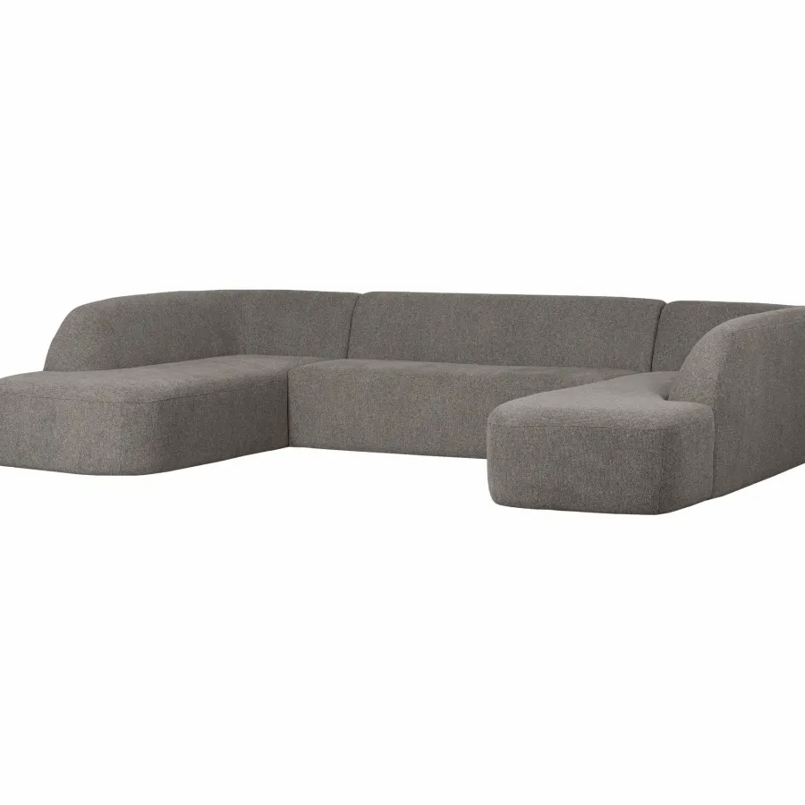 Woood Sloping u-vorm bank grijs melange Clearance