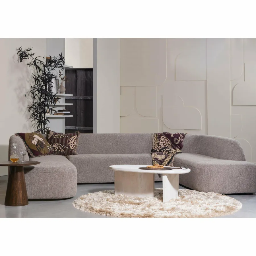 Woood Sloping u-vorm bank grijs melange Clearance