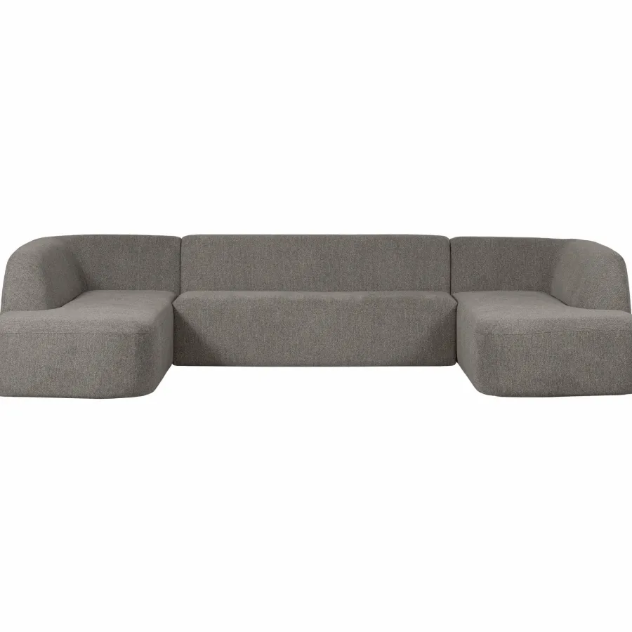 Woood Sloping u-vorm bank grijs melange Clearance