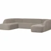 Woood Sloping u-vorm bank off white melange