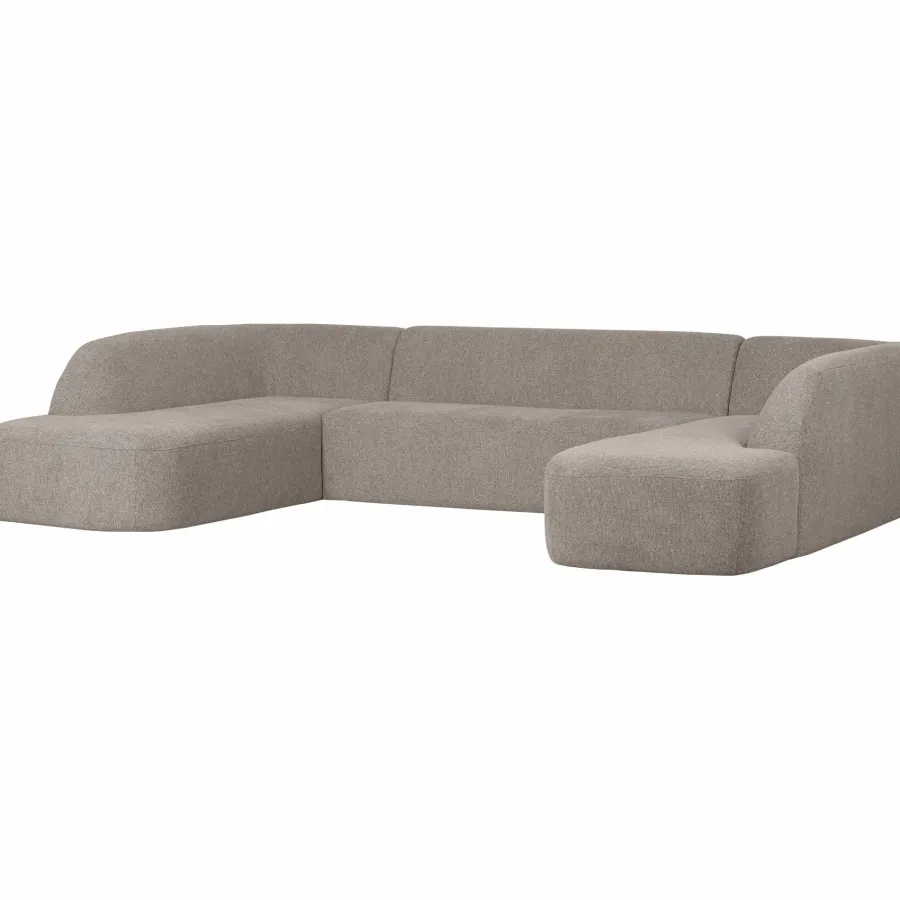Woood Sloping u-vorm bank off white melange