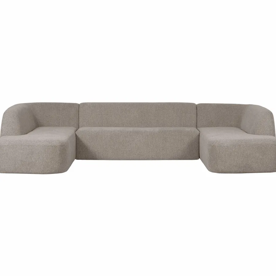 Woood Sloping u-vorm bank off white melange