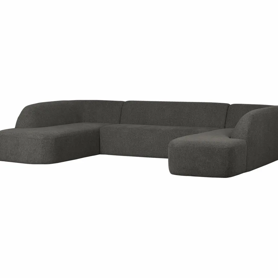 Woood Sloping u-vorm bank grijs/zwart melange Clearance