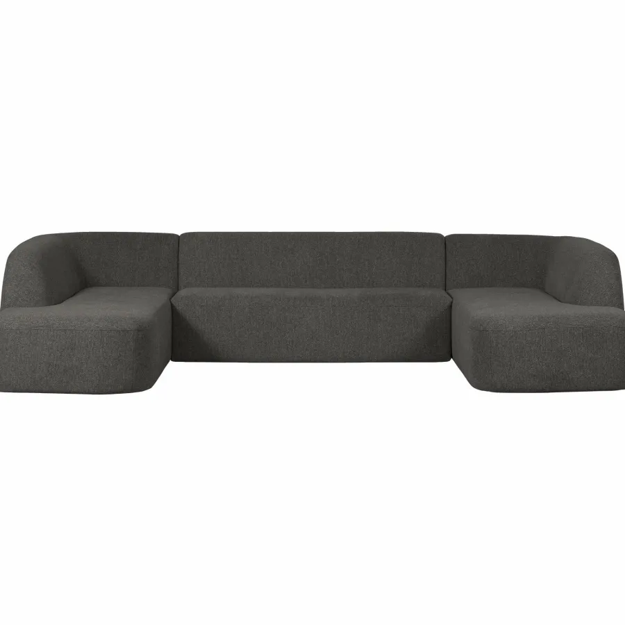 Woood Sloping u-vorm bank grijs/zwart melange Clearance