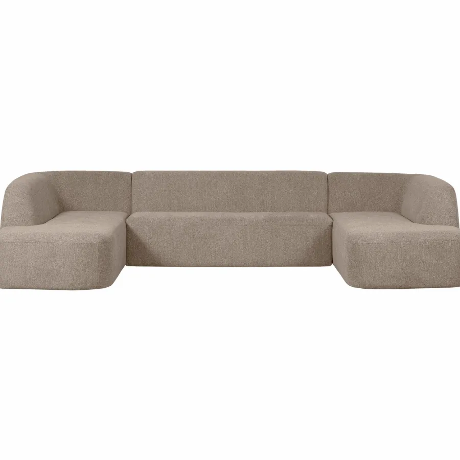 Woood Sloping u-vorm bank naturel melange Clearance