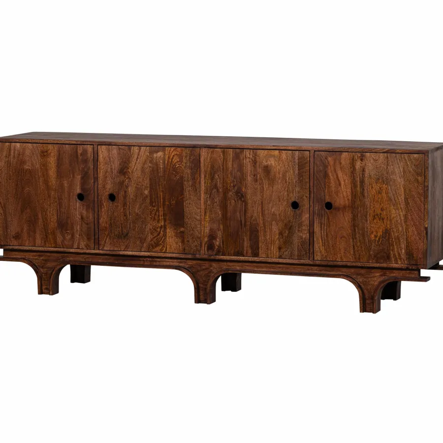 Woood Staes dressoir 4-deurs mango hout walnoot Discount