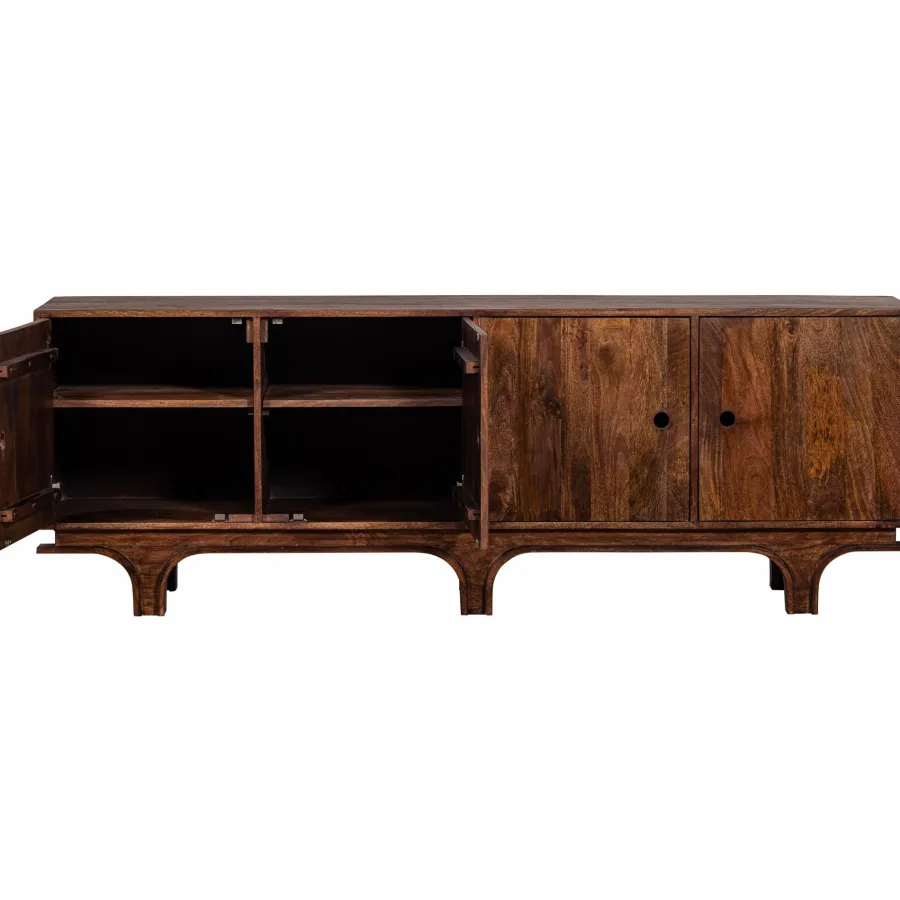 Woood Staes dressoir 4-deurs mango hout walnoot Discount