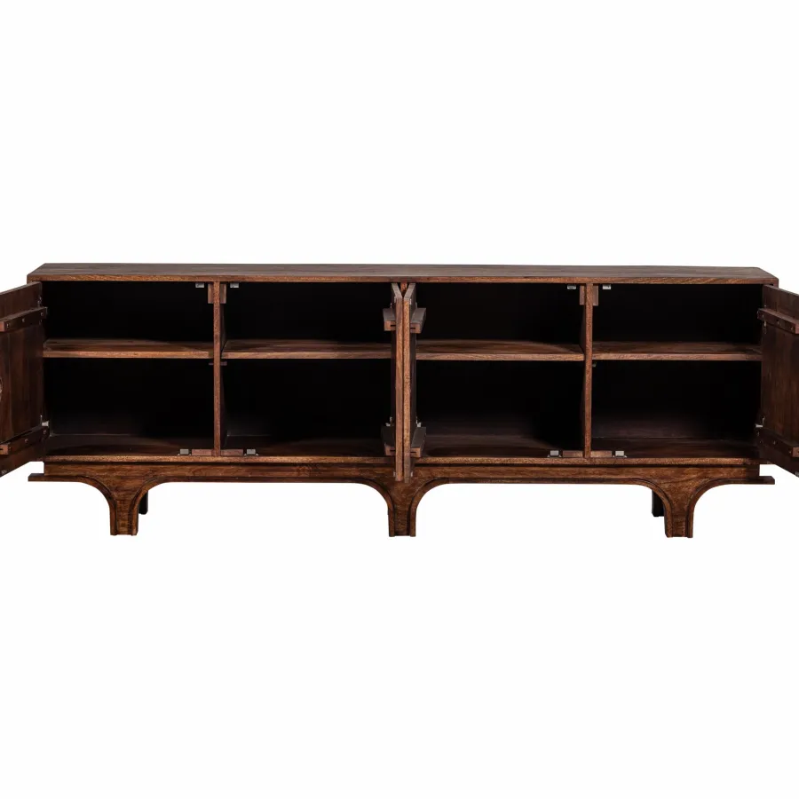 Woood Staes dressoir 4-deurs mango hout walnoot Discount