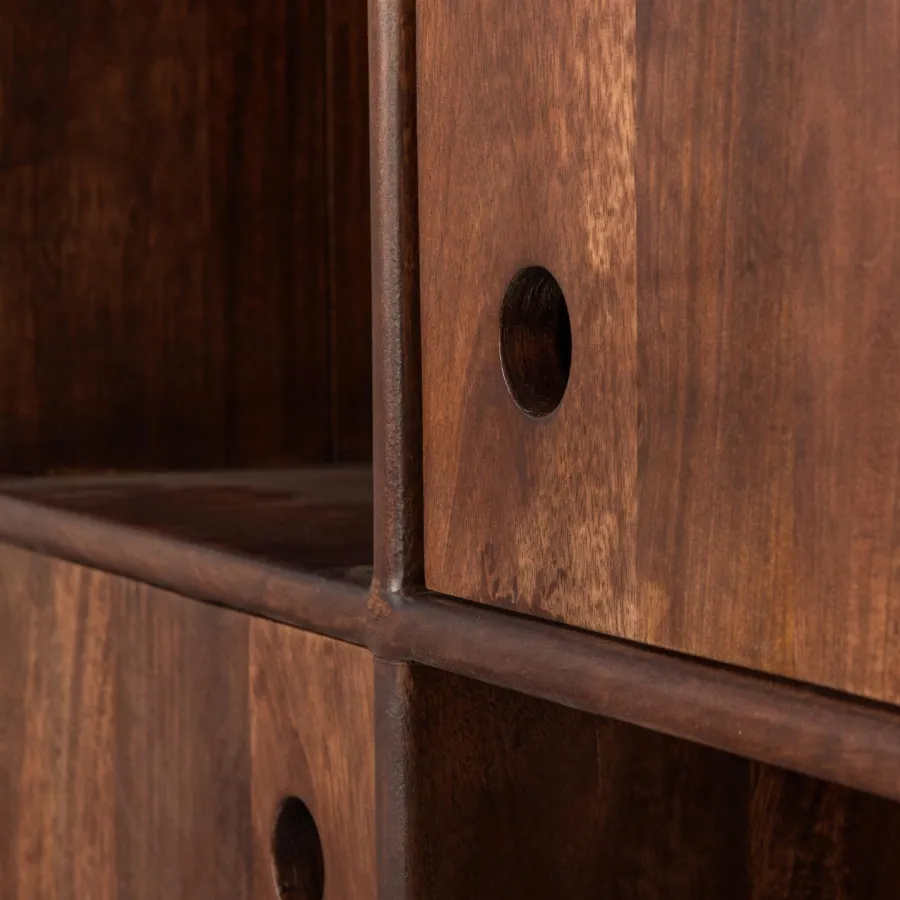 Woood STAES opbergkast mango hout walnoot Clearance
