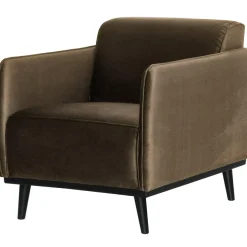 Woood Statement fauteuil met arm fluweel taupe Outlet