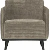 Woood Statement fauteuil met arm brede platte rib clay Discount