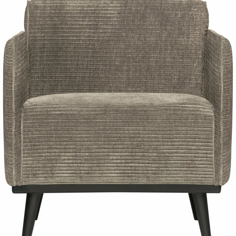 Woood Statement fauteuil met arm brede platte rib clay Discount