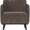 Woood Statement fauteuil met arm brede platte rib taupe Sale