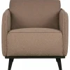 Woood Statement fauteuil met arm bouclé nougat New