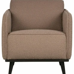 Woood Statement fauteuil met arm bouclé nougat New
