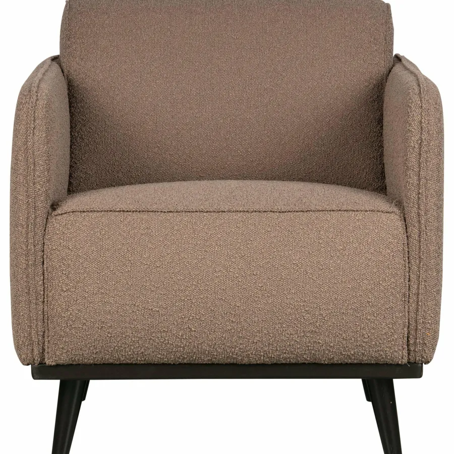 Woood Statement fauteuil met arm bouclé nougat New