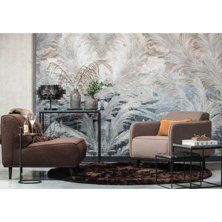 Woood Statement fauteuil met arm bouclé nougat New