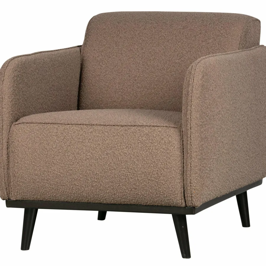 Woood Statement fauteuil met arm bouclé nougat New