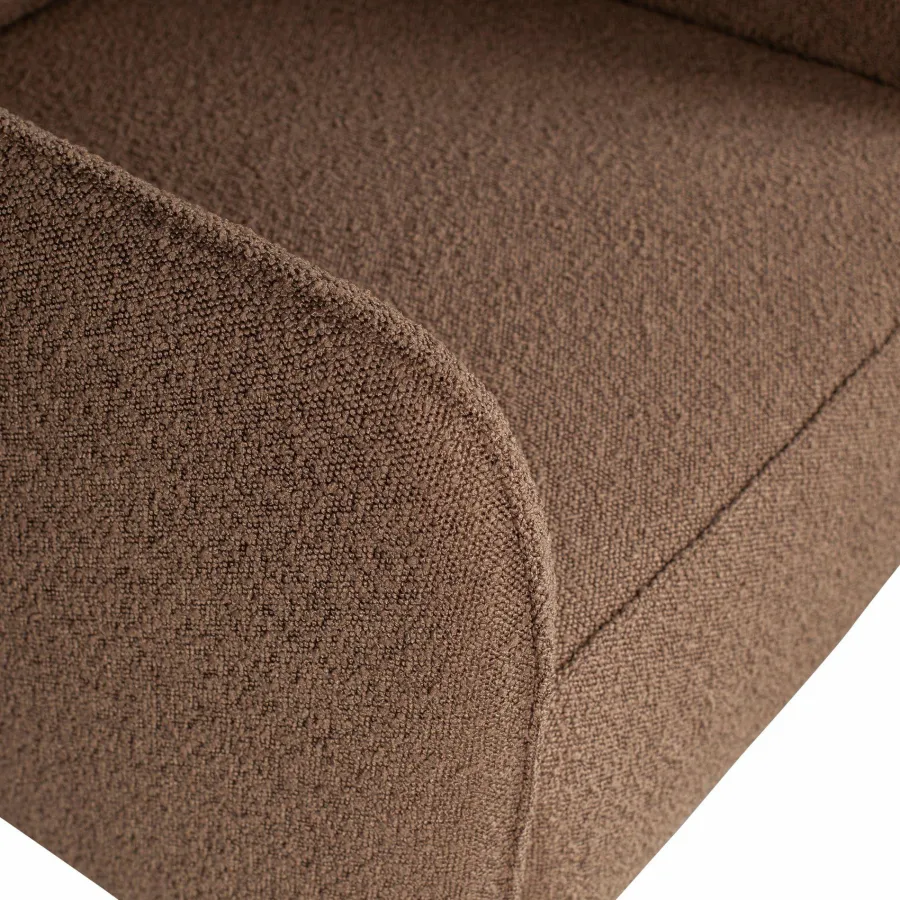 Woood Statement fauteuil met arm bouclé nougat New