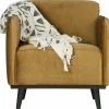 Woood Statement fauteuil met arm fluweel honing geel Discount