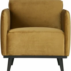 Woood Statement fauteuil met arm fluweel honing geel Discount