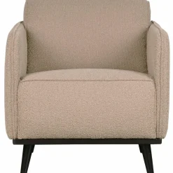 Woood Statement fauteuil met arm bouclé beige