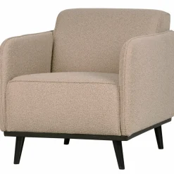 Woood Statement fauteuil met arm bouclé beige