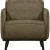 Woood Statement fauteuil met arm structure velvet bonsai New
