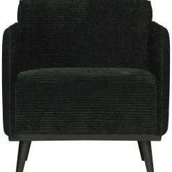 Woood Statement fauteuil met arm brede platte rib graphite Outlet