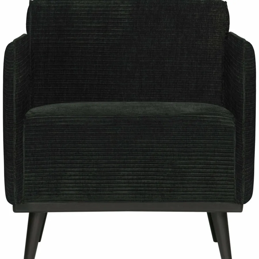 Woood Statement fauteuil met arm brede platte rib graphite Outlet