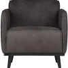 Woood Statement fauteuil met arm lederlook donkergrijs Clearance