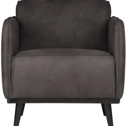 Woood Statement fauteuil met arm lederlook donkergrijs Clearance