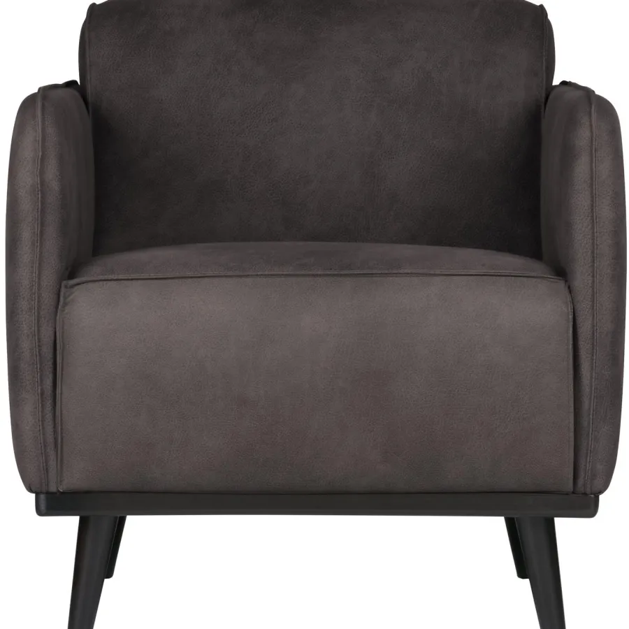 Woood Statement fauteuil met arm lederlook donkergrijs Clearance