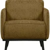 Woood Statement fauteuil met arm structure velvet brass Outlet