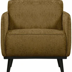 Woood Statement fauteuil met arm structure velvet brass Outlet
