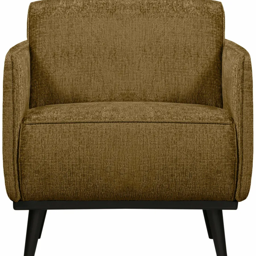 Woood Statement fauteuil met arm structure velvet brass Outlet