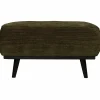 Woood Statement hocker brede platte rib warm groen Best