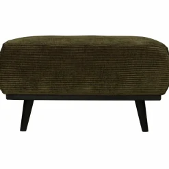 Woood Statement hocker brede platte rib warm groen Best