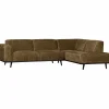 Woood Statement hoekbank rechts structure velvet brass Outlet