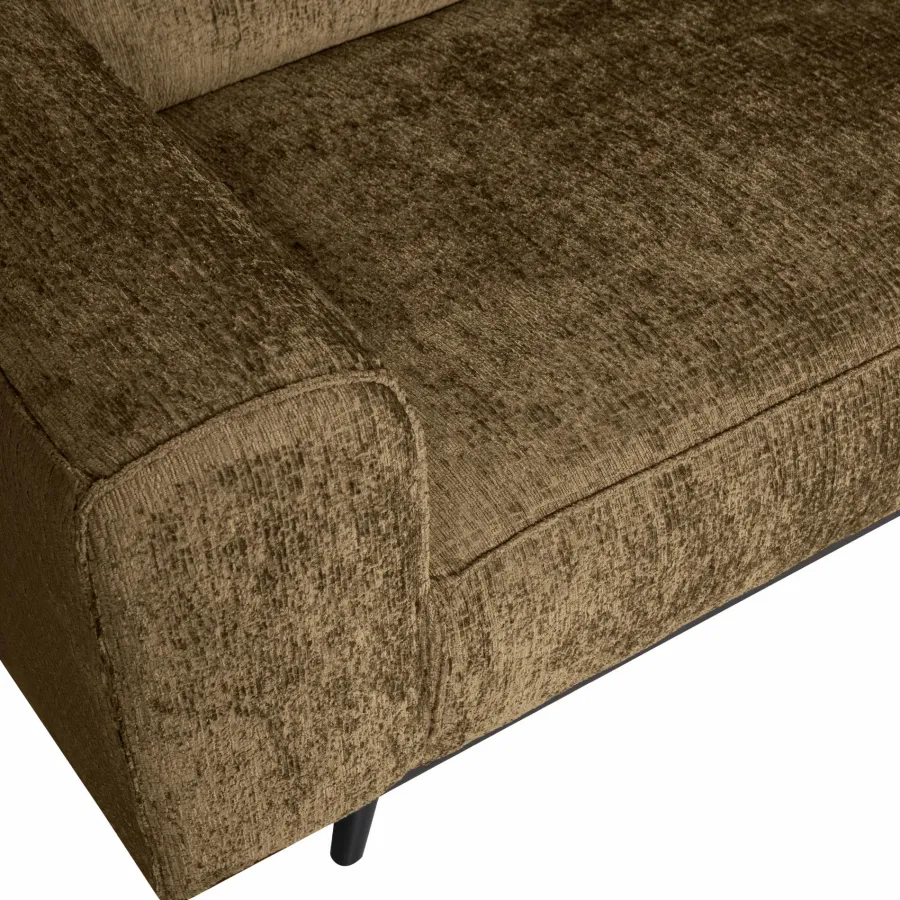 Woood Statement hoekbank rechts structure velvet brass Outlet