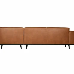Woood Statement hoekbank rechts lederlook cognac Outlet