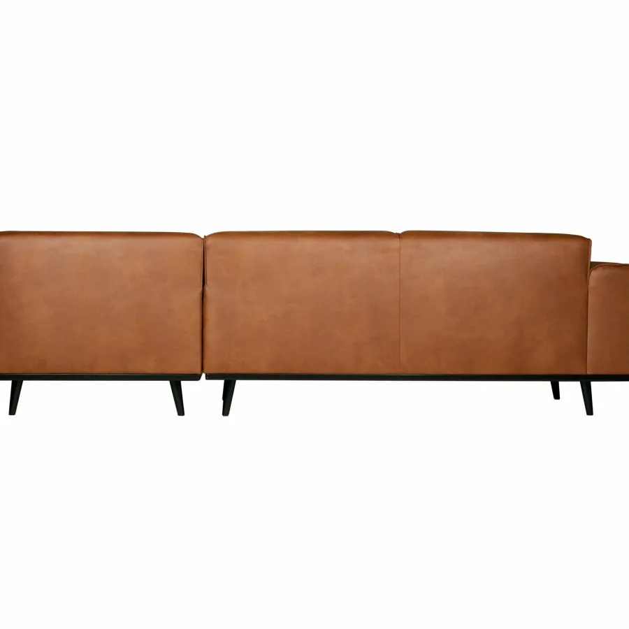 Woood Statement hoekbank rechts lederlook cognac Outlet